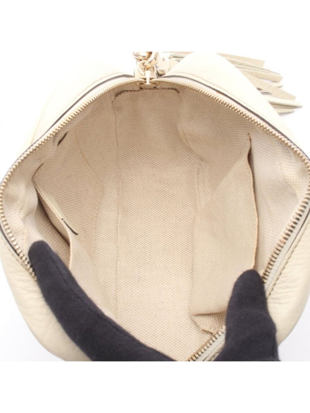 Gucci Shoulder Bag Soho Disco Interlocking Ivory Leather - Picture 3 of 7